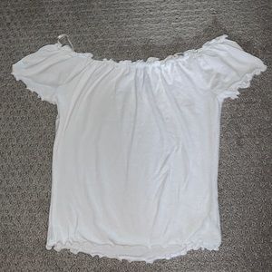 Forever 21 White Off the Shoulder Crop Top